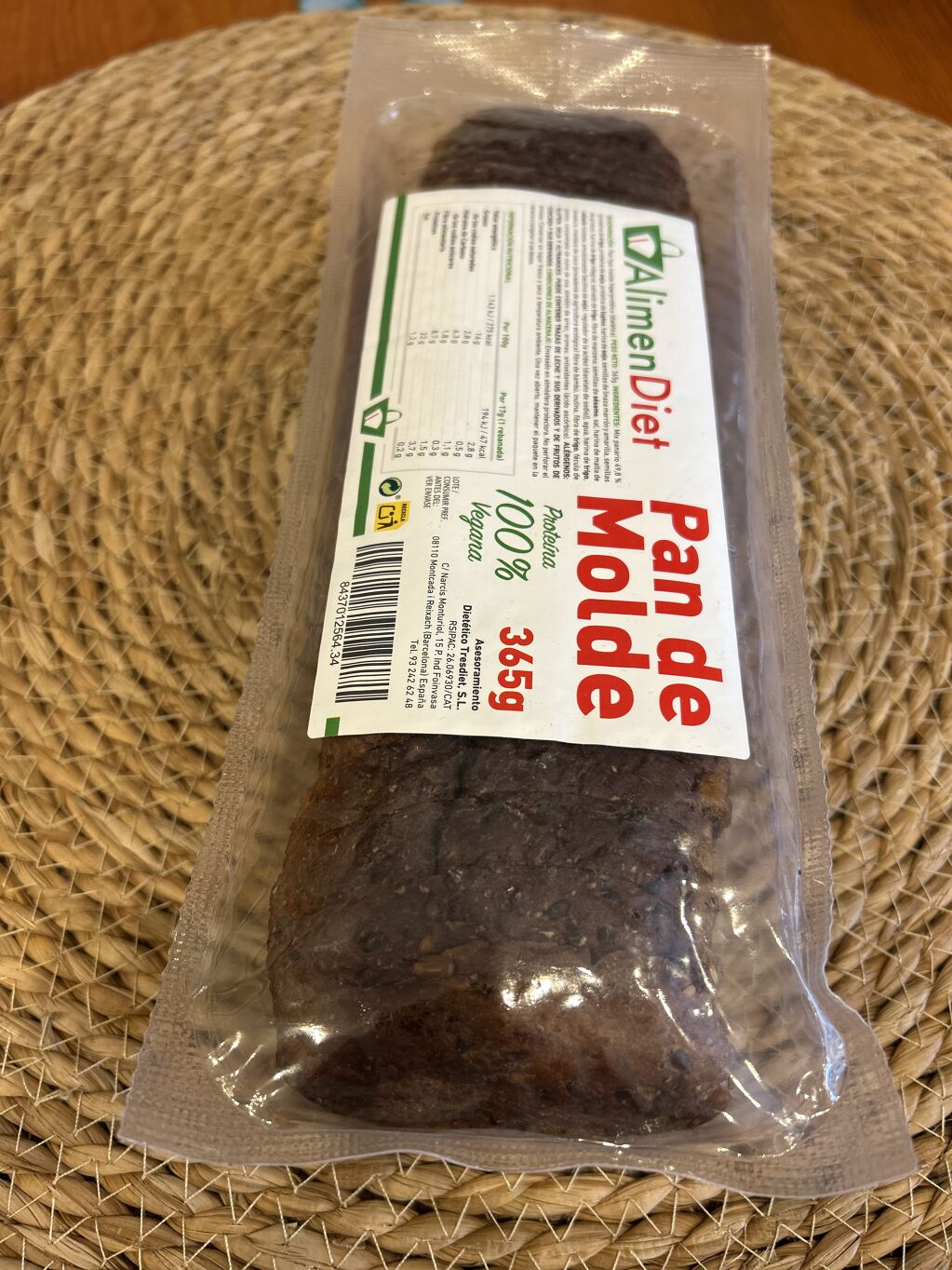 PAN DE MOLDE HIPERPROTEICO ALIMENDIET