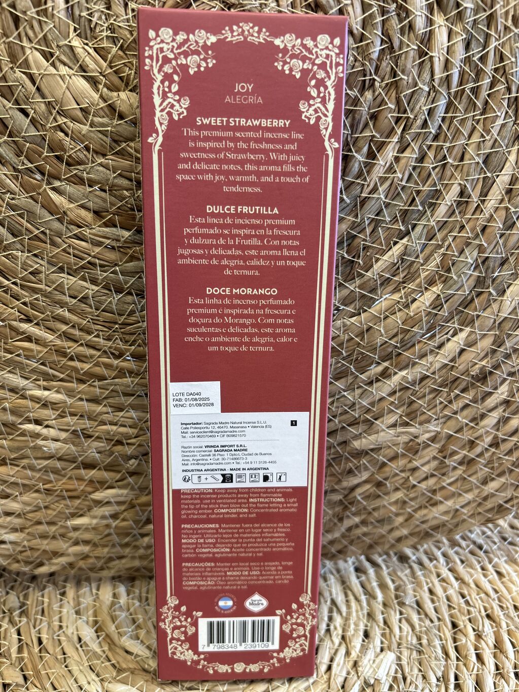 INCIENSO TAO PERFUM PERFUM DULCE FRUTILLA