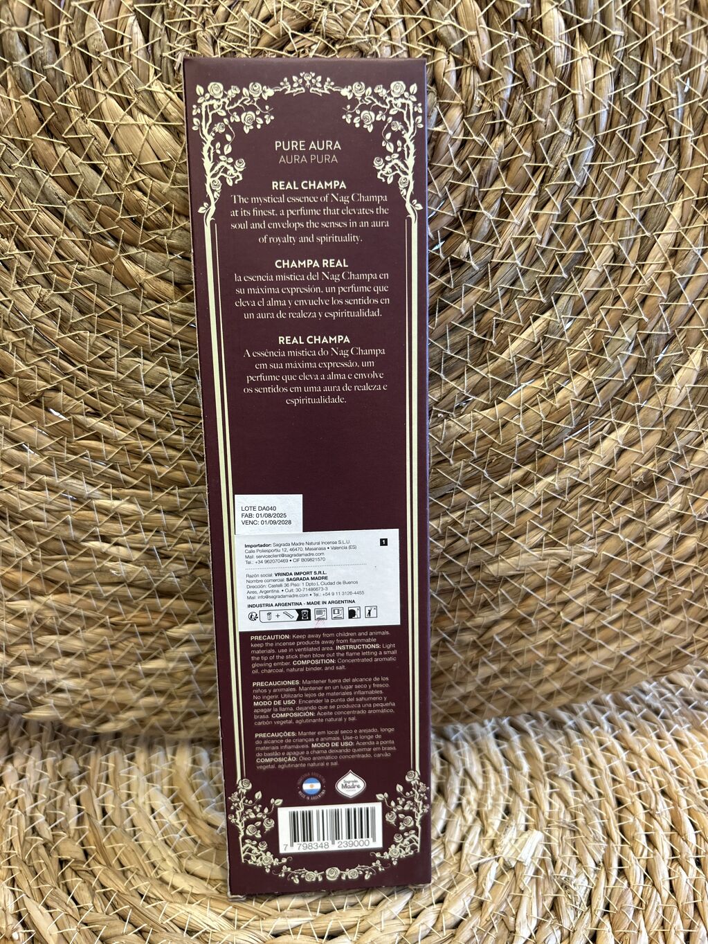 INCIENSO TAO PERFUM PREMIUM REAL CHAMPA