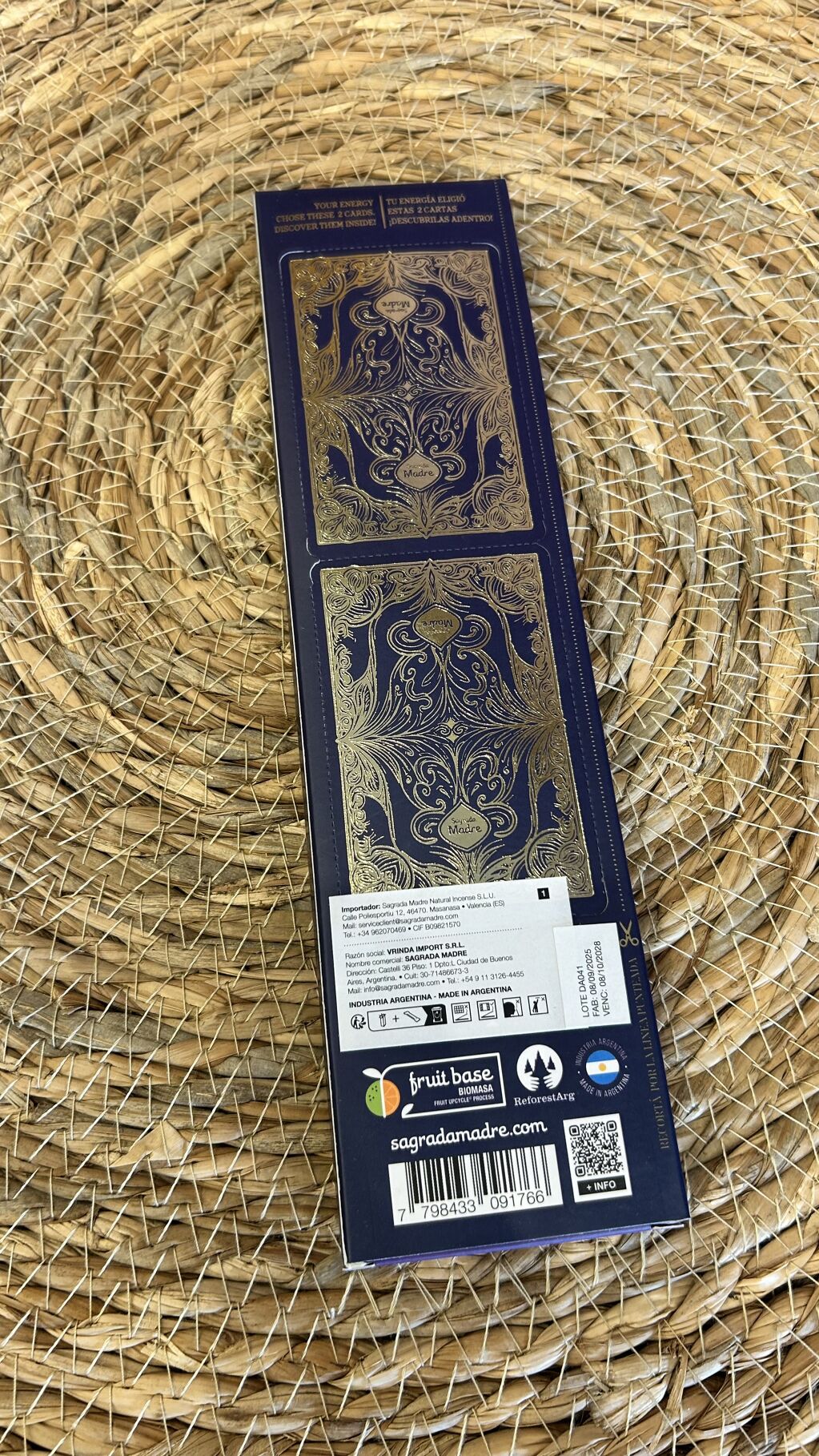 INCIENSO TAROT MARSELLA SÁNDALO Y OLÍBANO SAGRADA MADRE