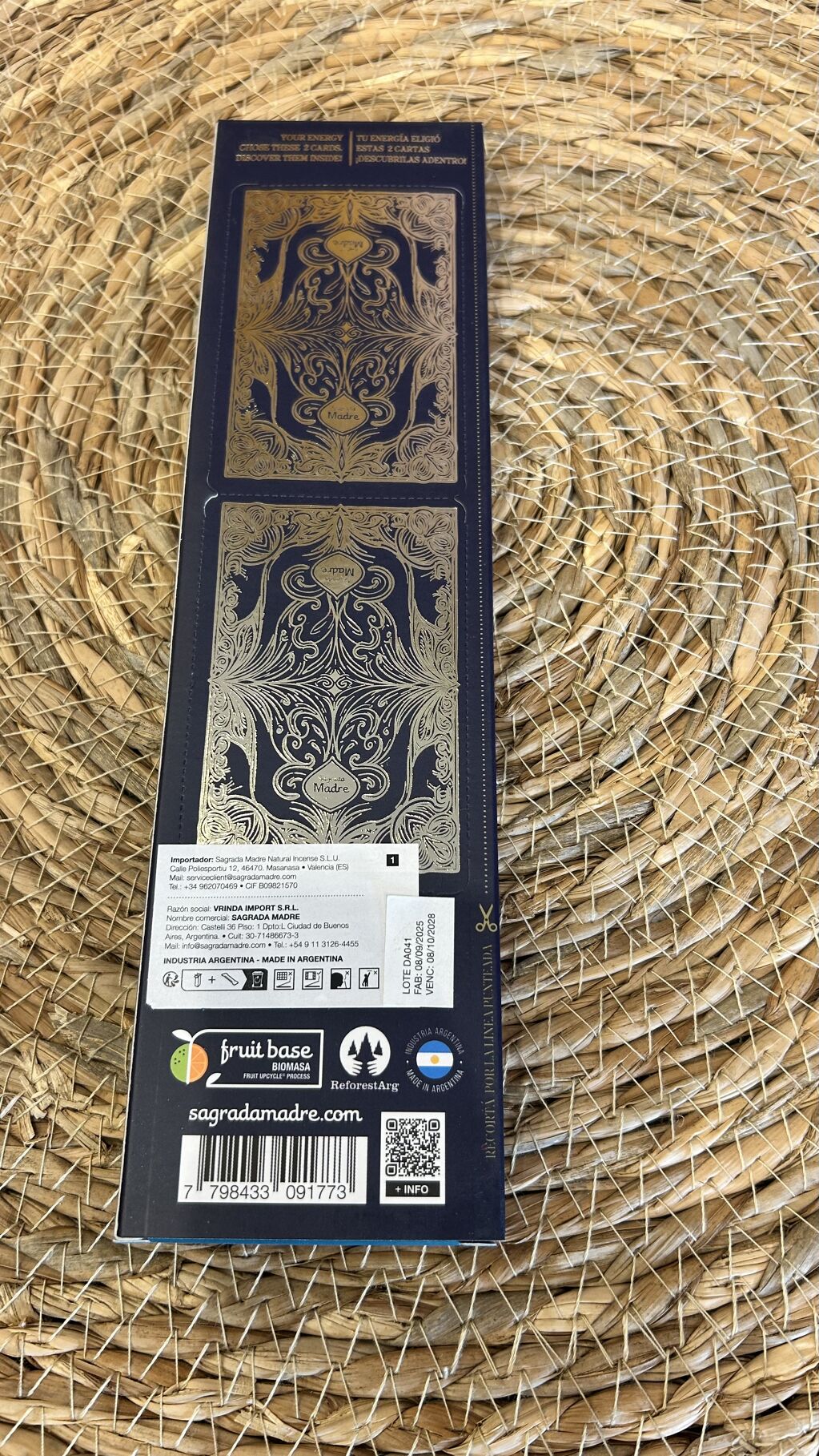 INCIENSO TAROT MARSELLA VAINILLA Y OLÍBANO SAGRADA MADRE