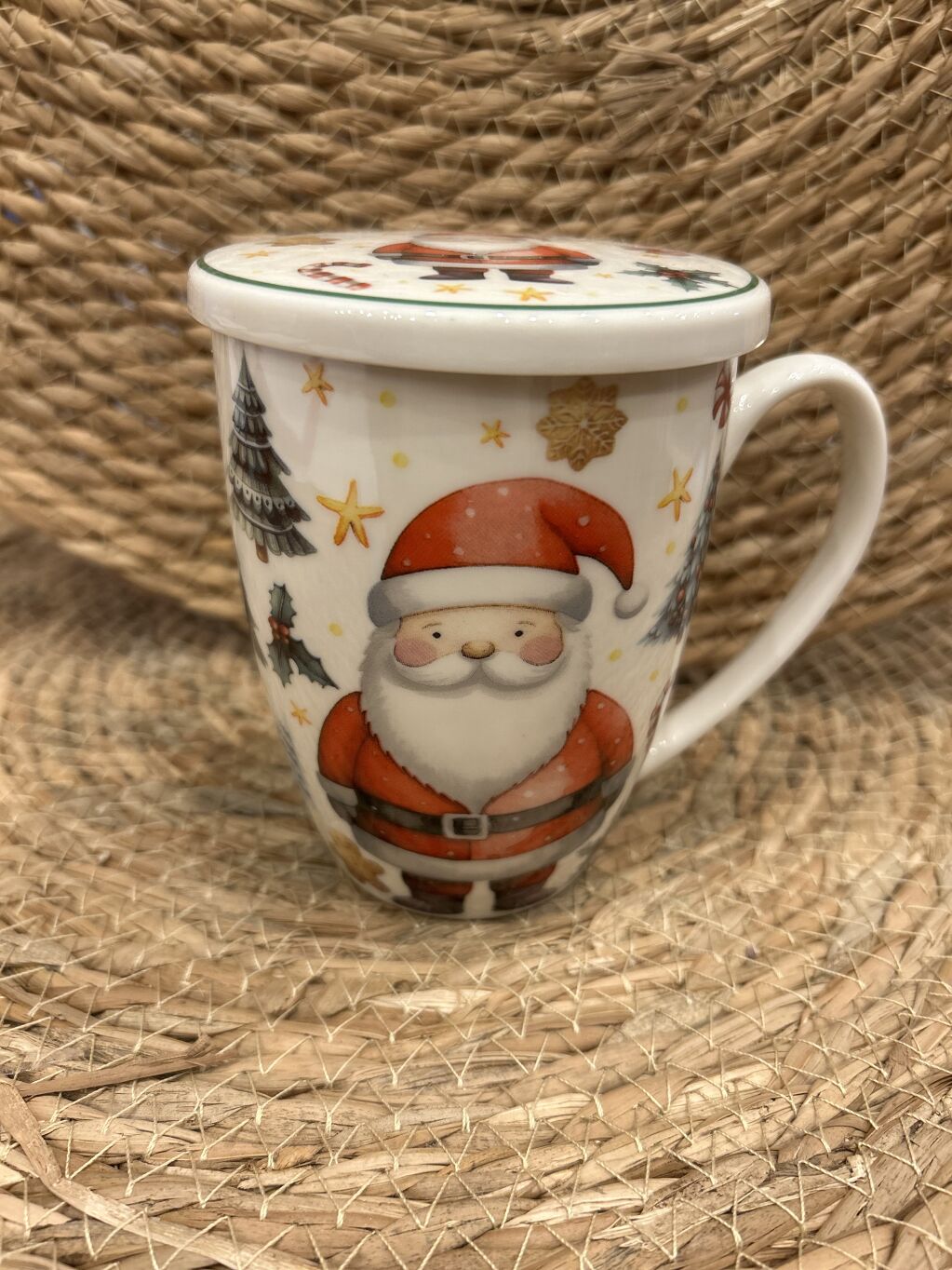 TAZA SANTA CLAUS CON FILTRO Y TAPA