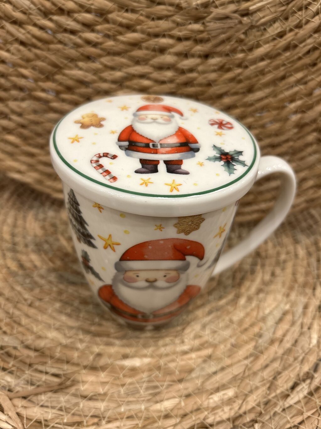 TAZA SANTA CLAUS CON FILTRO Y TAPA
