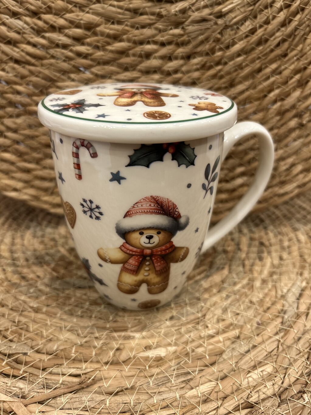 TAZA CHRISTMAS CUTIES CON FILTRO Y TAPA