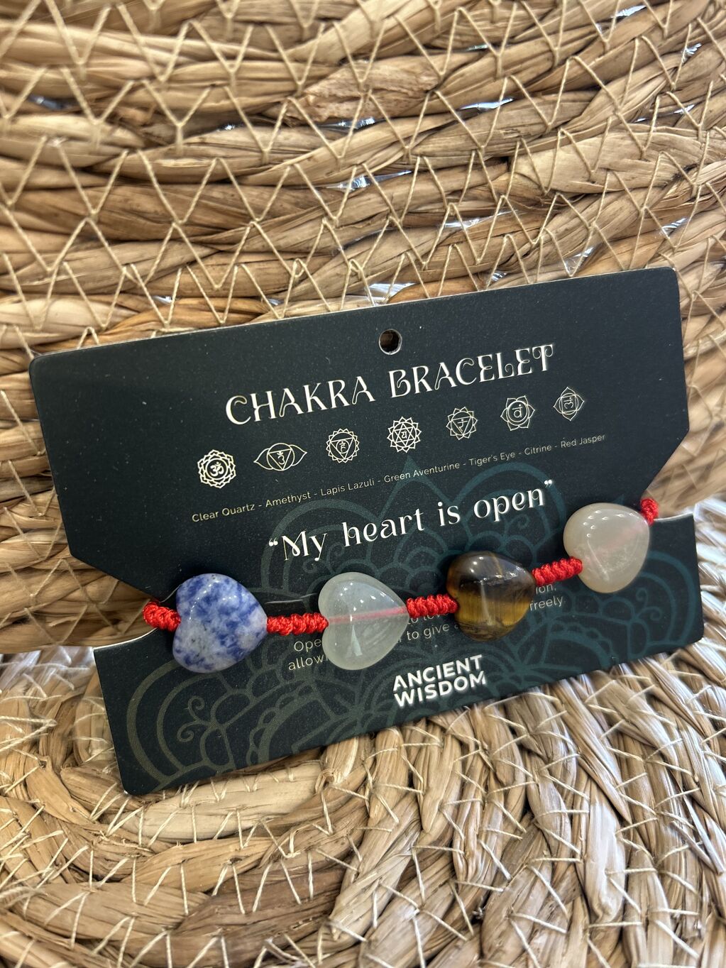 PULSERAS CHAKRAS CORAZÓN ROJA