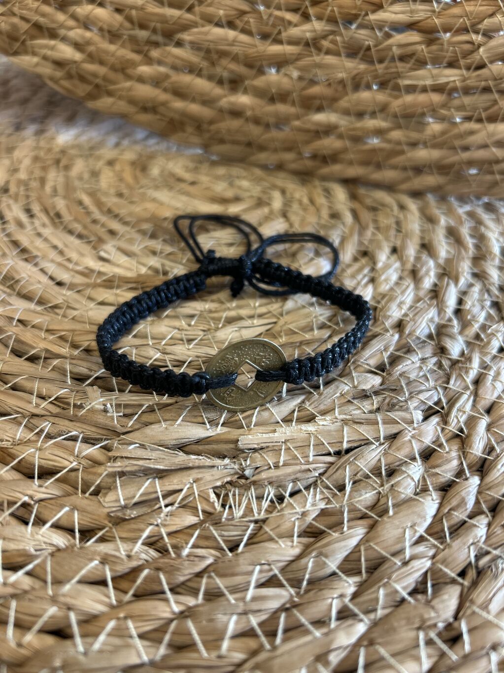 PULSERA DE LA AMISTAD CON MONEDAS FENG SHUI NEGRO