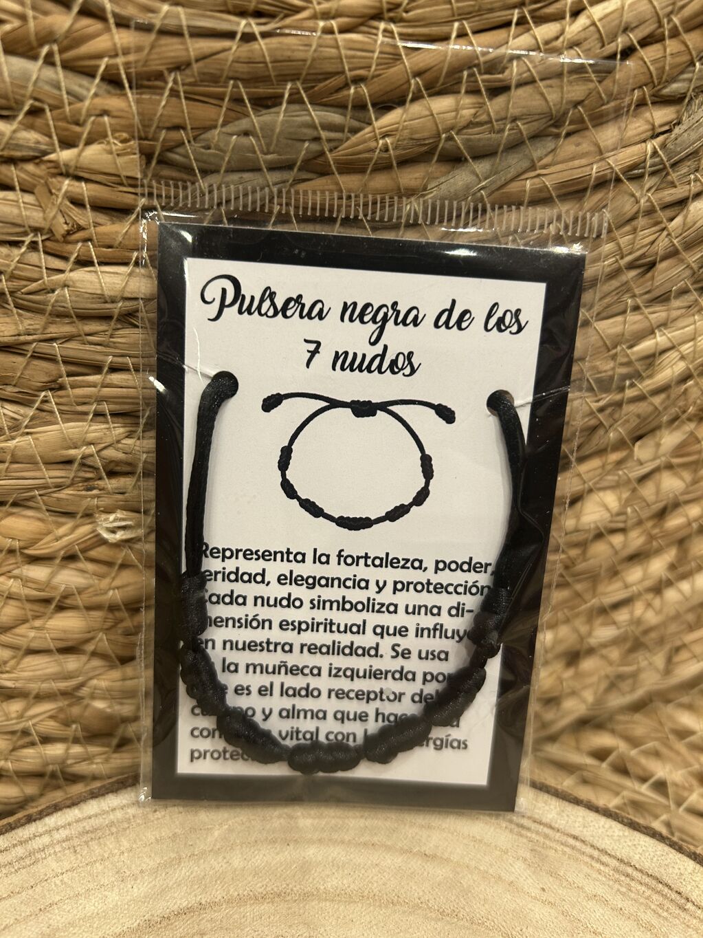 PULSERA NEGRA DE LOS 7 NUDOS 