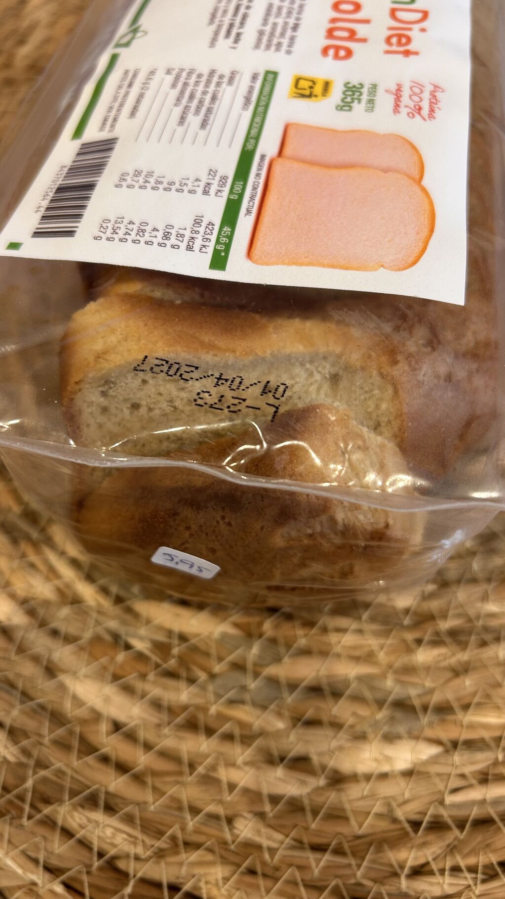 PAN DE MOLDE BLANCO PROTEICO ALIMENDIET 