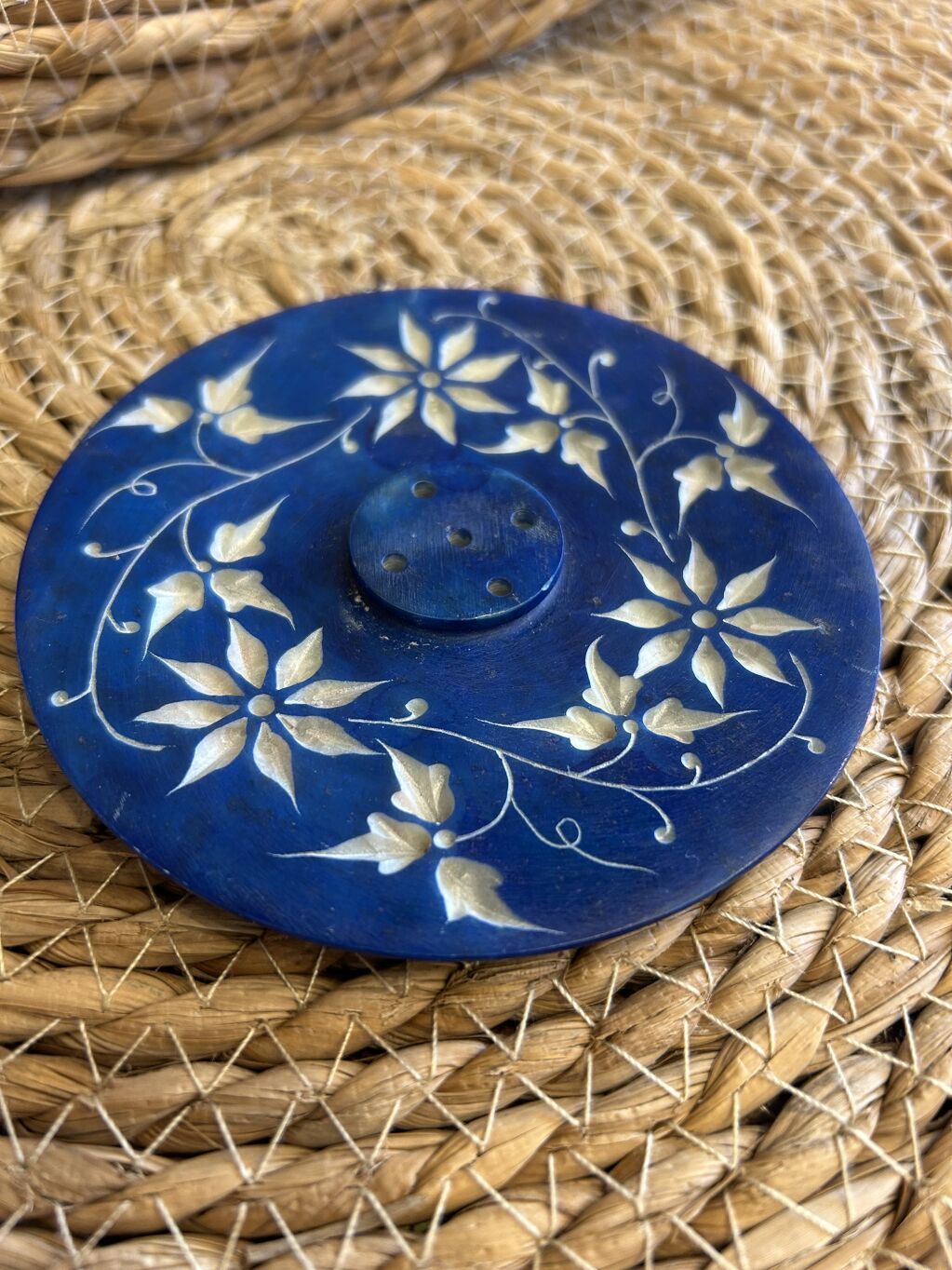 PORTA INCIENSO PLATO FLORAL