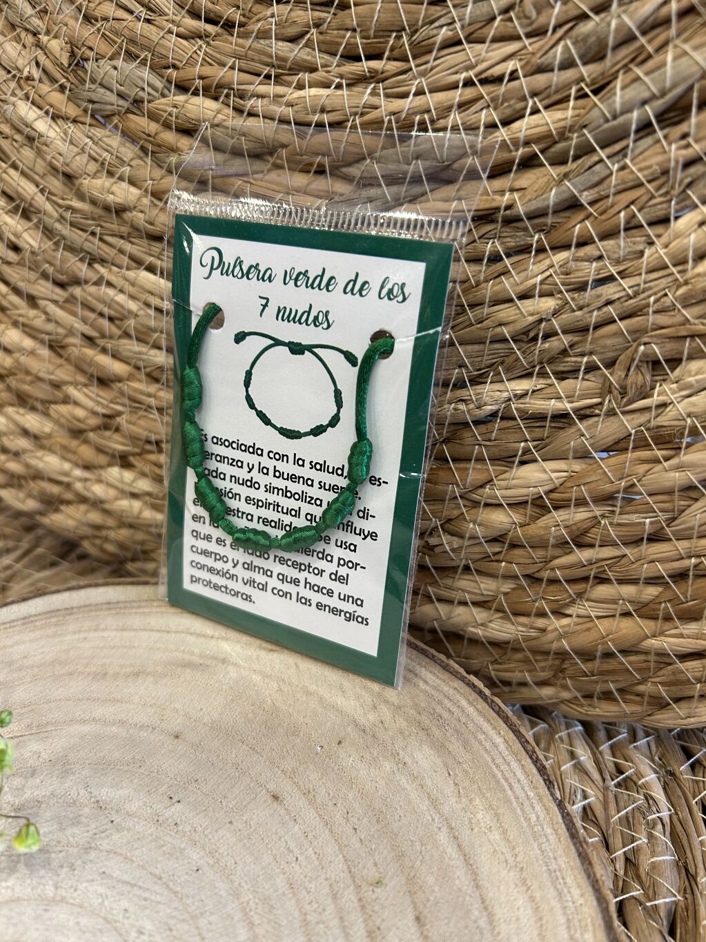 PULSERA VERDE DE LOS 7 NUDOS 