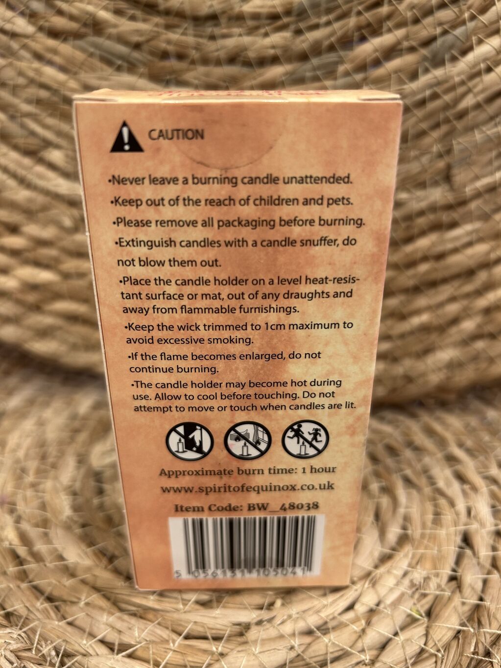 CAJA 6UDS VELAS DE MIEL ROSA 1,5X10 CENTÍMETROS