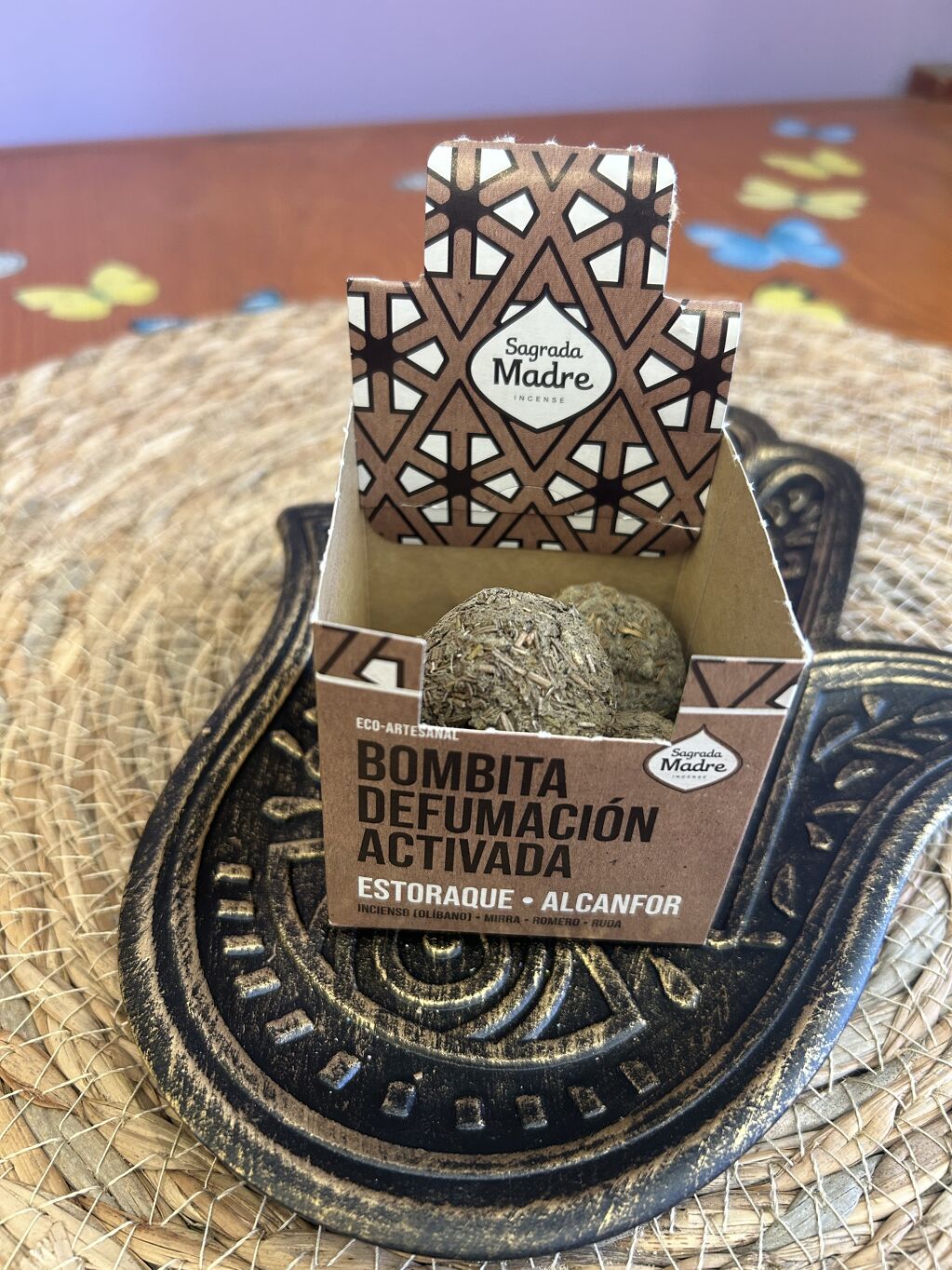 BOMBITA DEFUMACIÓN ACTIVADA ESTORAQUE - ALCANFOR SAGRADA MADRE