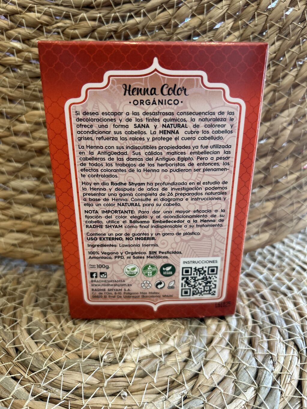 HENNA COLOR ORGÁNICO COBRE NATURAL RADHE SHYAM