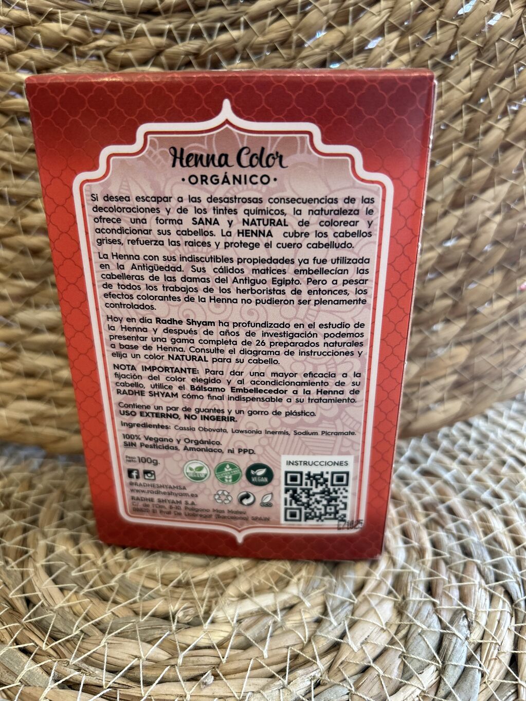 HENNA COLOR ORGÁNICO CAOBA RADHE SHYAM