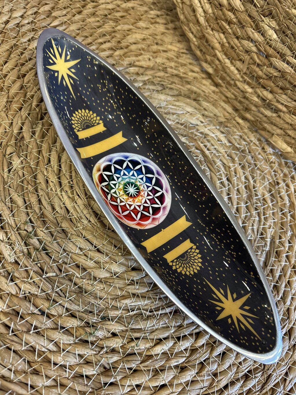 BOTE PORTA INCIENSO ESOTÉRICO DE ALUMINIO