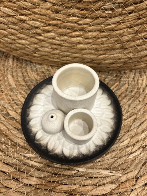 SOPORTE 3 EN 1 MANDALA BLANCO Y GRIS DE CERÁMICA PARA PALO SANTO, ATADOS E INCIENSO - img_2796.jpg