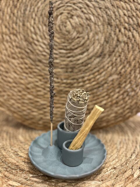 SOPORTE 3 EN 1 FLOR DE LOTO AZUL DE CERÁMICA PARA PALO SANTO, ATADOS E INCIENSO - img_2800.jpg