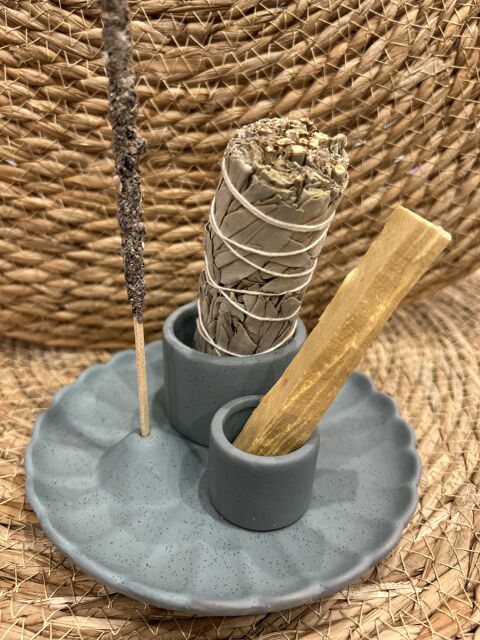 SOPORTE 3 EN 1 FLOR DE LOTO AZUL DE CERÁMICA PARA PALO SANTO, ATADOS E INCIENSO - img_2801.jpg