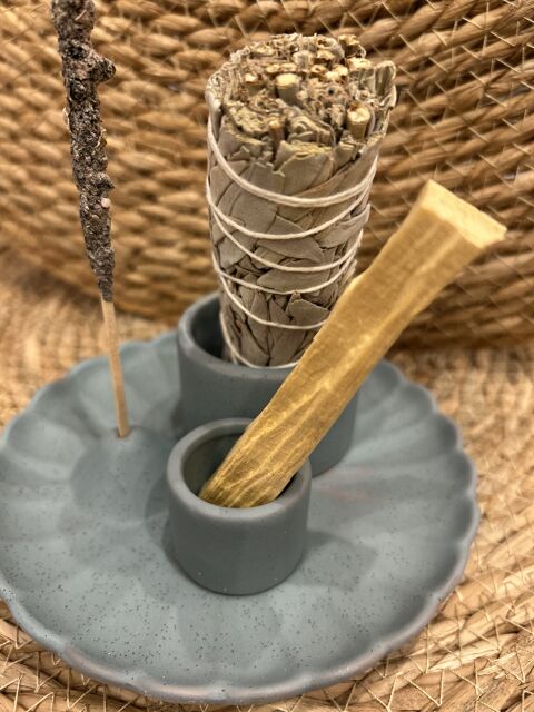 SOPORTE 3 EN 1 FLOR DE LOTO AZUL DE CERÁMICA PARA PALO SANTO, ATADOS E INCIENSO - img_2802.jpg